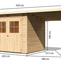 Foto van Karibu 83232 tuinhuis met overkapping Goldendorf 4
