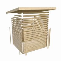 Foto der Karibu 68769 Gartenhaus mit Terrasse Goldendorf 3 - Terragrau