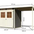 Foto van Karibu Glücksburg 2 tuinhuis met overkapping 190 cm - terragrijs (83230)