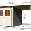 Foto van Karibu Glücksburg 3 tuinhuis met overkapping 190 cm - terragrijs (68769)
