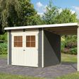 Foto van Karibu Glücksburg 4 tuinhuis met overkapping 190 cm - terragrijs (83233)