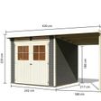Foto van Karibu Glücksburg 4 tuinhuis met overkapping 190 cm - terragrijs (83233)