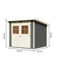 Foto der Karibu 68216 Gartenhaus Glücksburg 4 - Terragrau