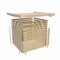Foto van Karibu 78247 tuinhuis met overkapping Goldendorf 3 - terragrijs