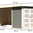 Foto von Karibu Goldendorf 3 Gartenhaus mit Anbaudach 240 cm - Seite und Rückwand - Terragrau (78245)