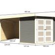 Foto von Karibu Goldendorf 5 Gartenhaus mit Anbaudach 240 cm - Seite und Rückwand - Terragrau (78253)