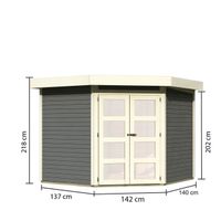 Foto der Karibu 61863 Gartenhaus Goldendorf 5 - Terragrau