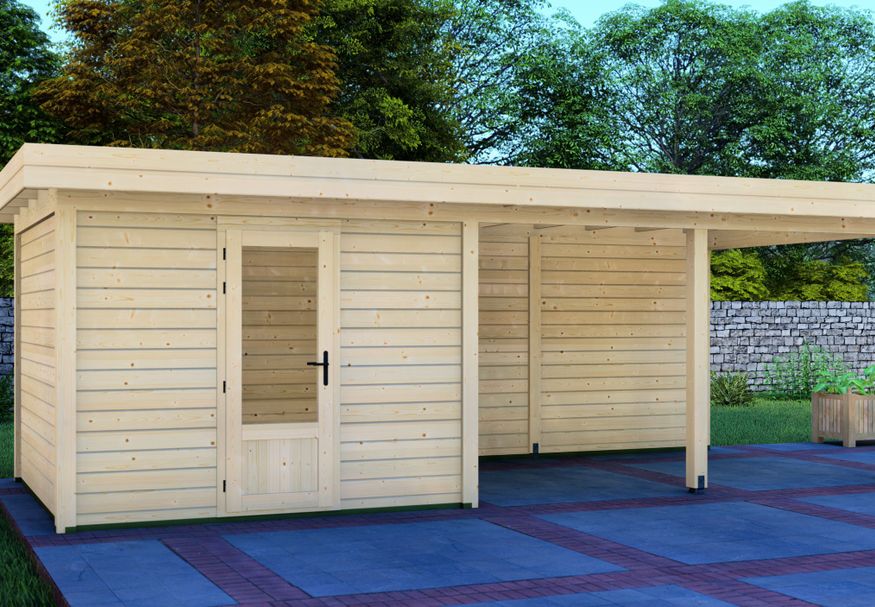 Graed tuinhuis met overkapping Keulen 700x300 cm Foto van Graed tuinhuis met overkapping Keulen 700x300 cm