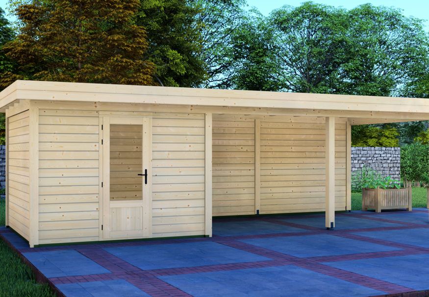 Graed tuinhuis met overkapping Keulen 800x300 cm Foto van Graed tuinhuis met overkapping Keulen 800x300 cm