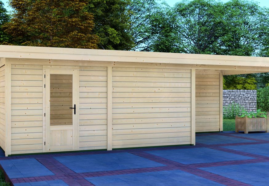 Graed tuinhuis met overkapping Berlijn 800x300 cm Foto van Graed tuinhuis met overkapping Berlijn 800x300 cm