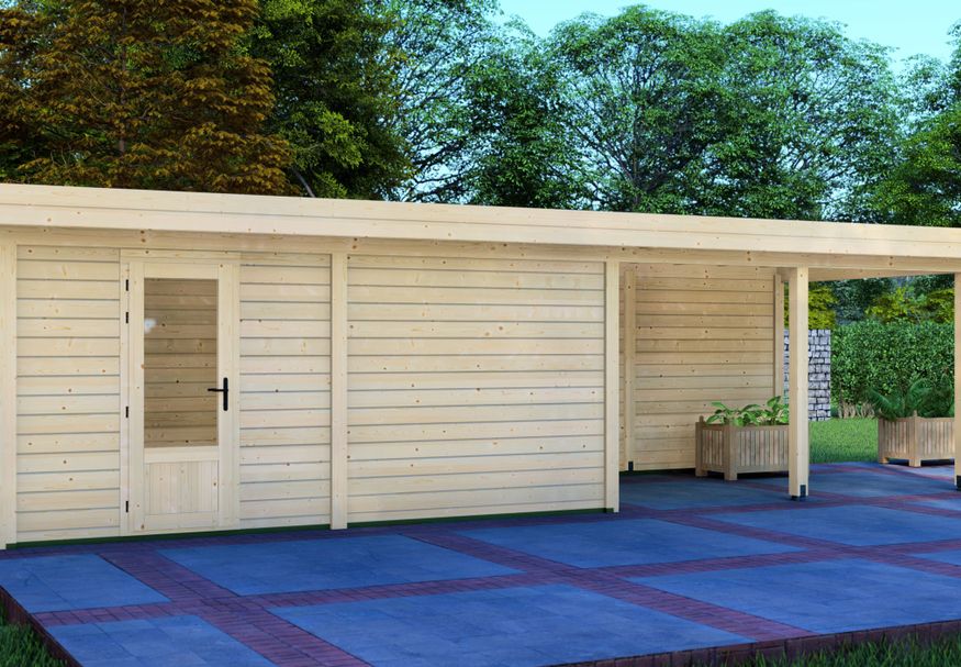 Graed tuinhuis met overkapping Berlijn 900x300 cm Foto van Graed tuinhuis met overkapping Berlijn 900x300 cm