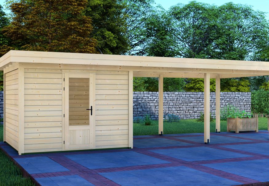 Foto van Graed tuinhuis met overkapping Keulen 800x300 cm