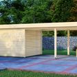 Foto van Graed tuinhuis met overkapping Berlijn 1000x300 cm