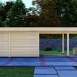 Foto van Graed tuinhuis met overkapping Berlijn 1000x300 cm