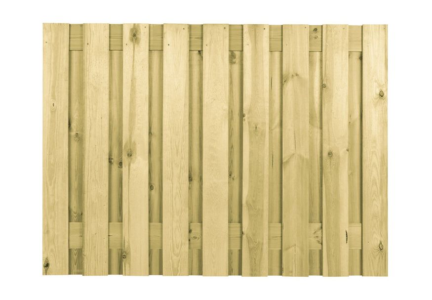 Foto van Grenen Scherm bij beton 130x180 - 19 planks