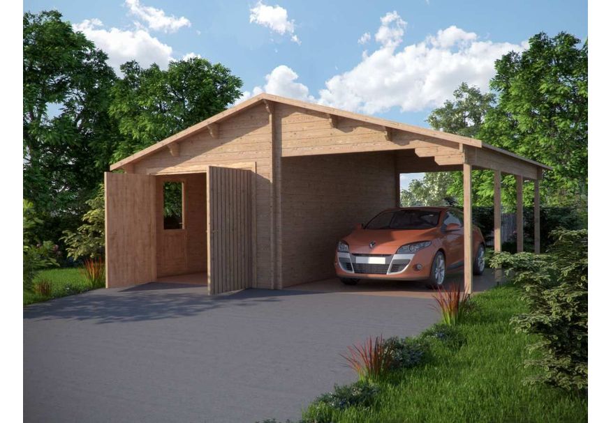 Grunland garage met carport Single 680 x 560 cm Foto van Grunland garage met carport Single 680 x 560 cm