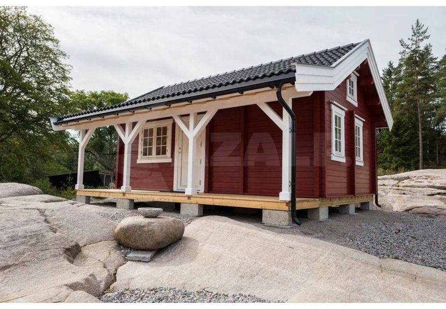 Azalp Halvar Chalet 500x350 cm, 95 mm Foto van Azalp Halvar Chalet 500x350 cm, 95 mm