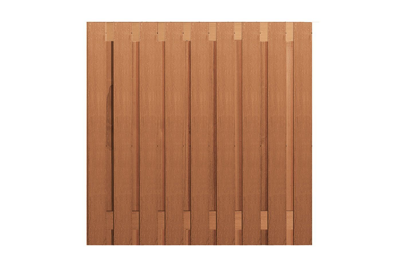 Foto van Azalp tuinscherm bangkirai voor beton