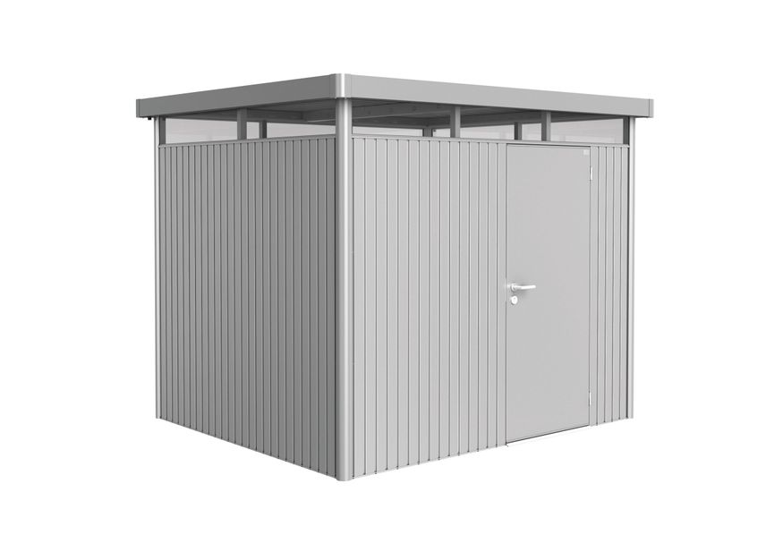 Biohort HighLine H3 Metalen Berging Zilver Metallic Enkele Deur Foto van Biohort HighLine H3 Metalen Berging Zilver Metallic Enkele Deur