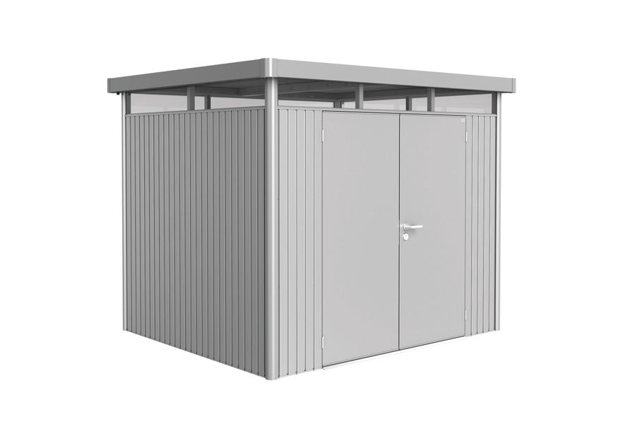 Biohort HighLine H3 Metalen Berging Zilver Metallic Dubbele Deur Foto van Biohort HighLine H3 Metalen Berging Zilver Metallic Dubbele Deur