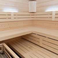 Foto van Ilogreen massieve hoeksauna Lana