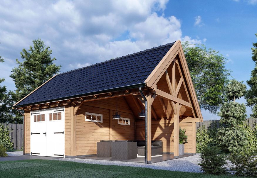 Trendhout Kapschuur de Hofstee XXL 785x720 cm Foto van Trendhout Kapschuur de Hofstee XXL 785x720 cm