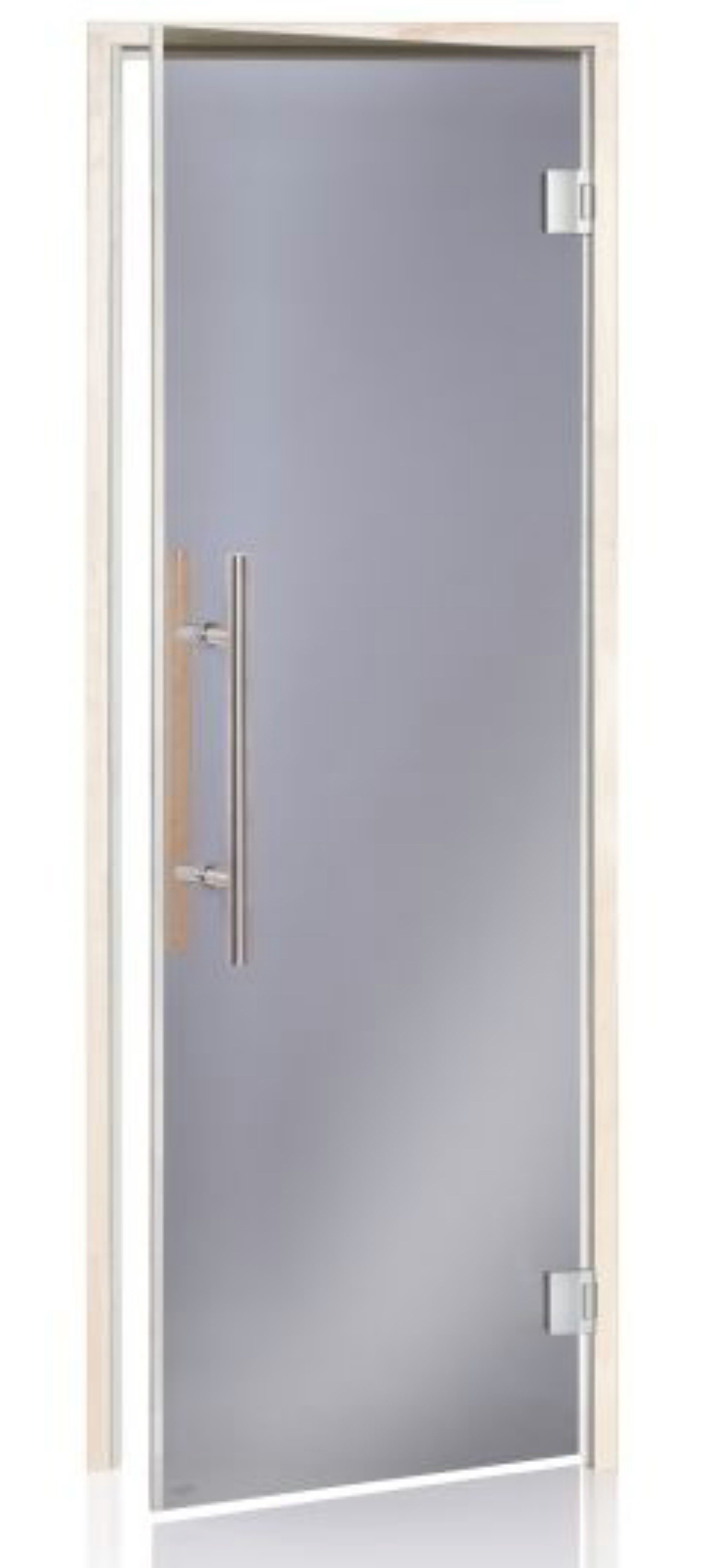 Foto van Hot Orange Saunadeur Lux - helder grijs glas