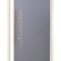 Foto der Hot Orange Saunatür Lux 70x210 cm grau matt Espe