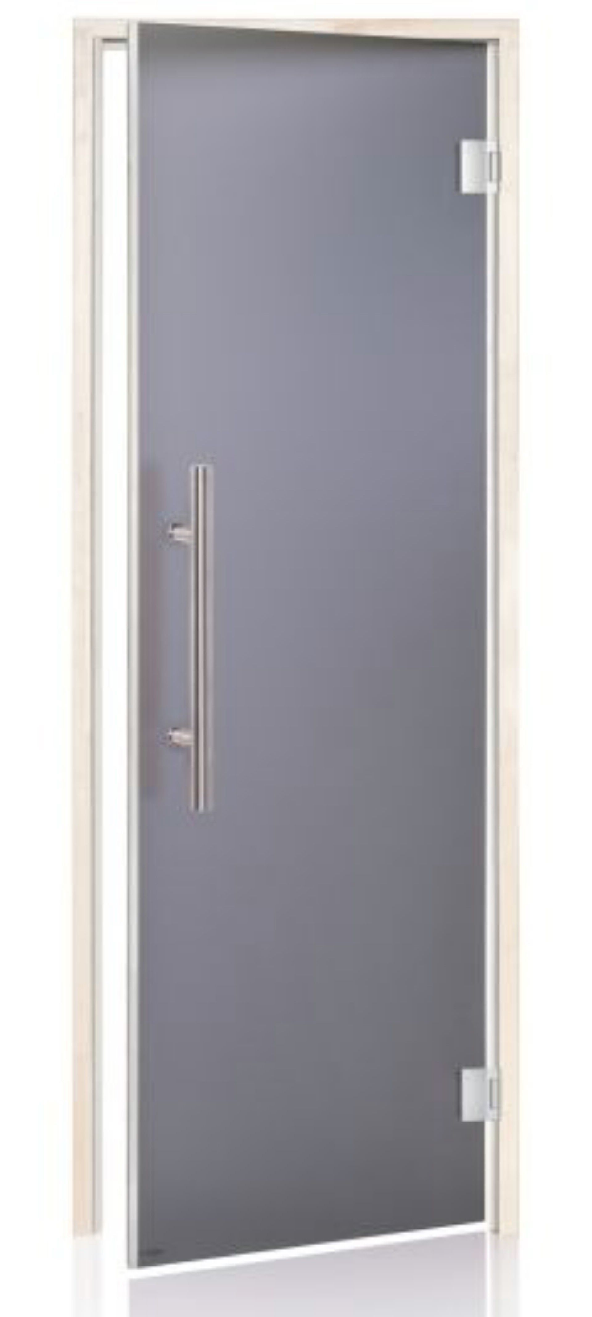 Foto der Hot Orange Saunatür Lux 70x210 cm grau matt Espe