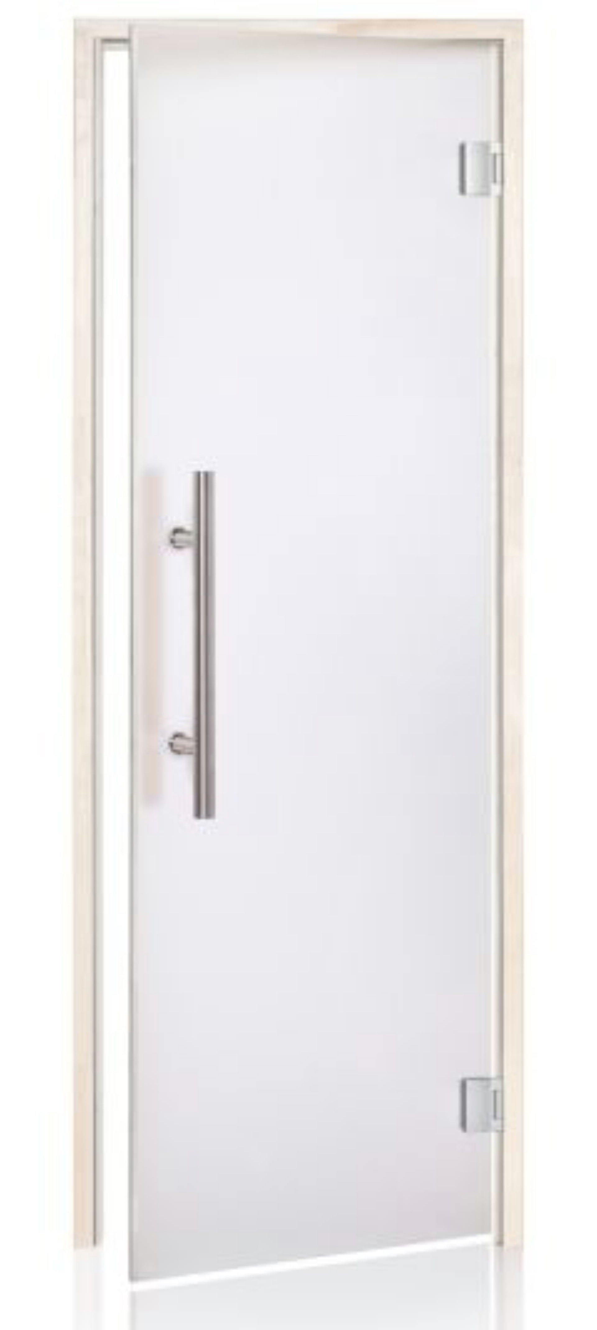 Foto der Hot Orange Saunatür Lux 80x210 cm Milchglas Espe