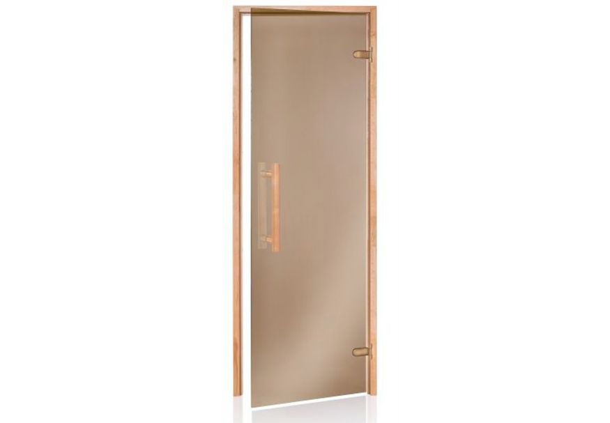 Hot Orange Saunadeur Natural 70x190 cm, brons vuren Foto van Hot Orange Saunadeur Natural 70x190 cm, brons vuren