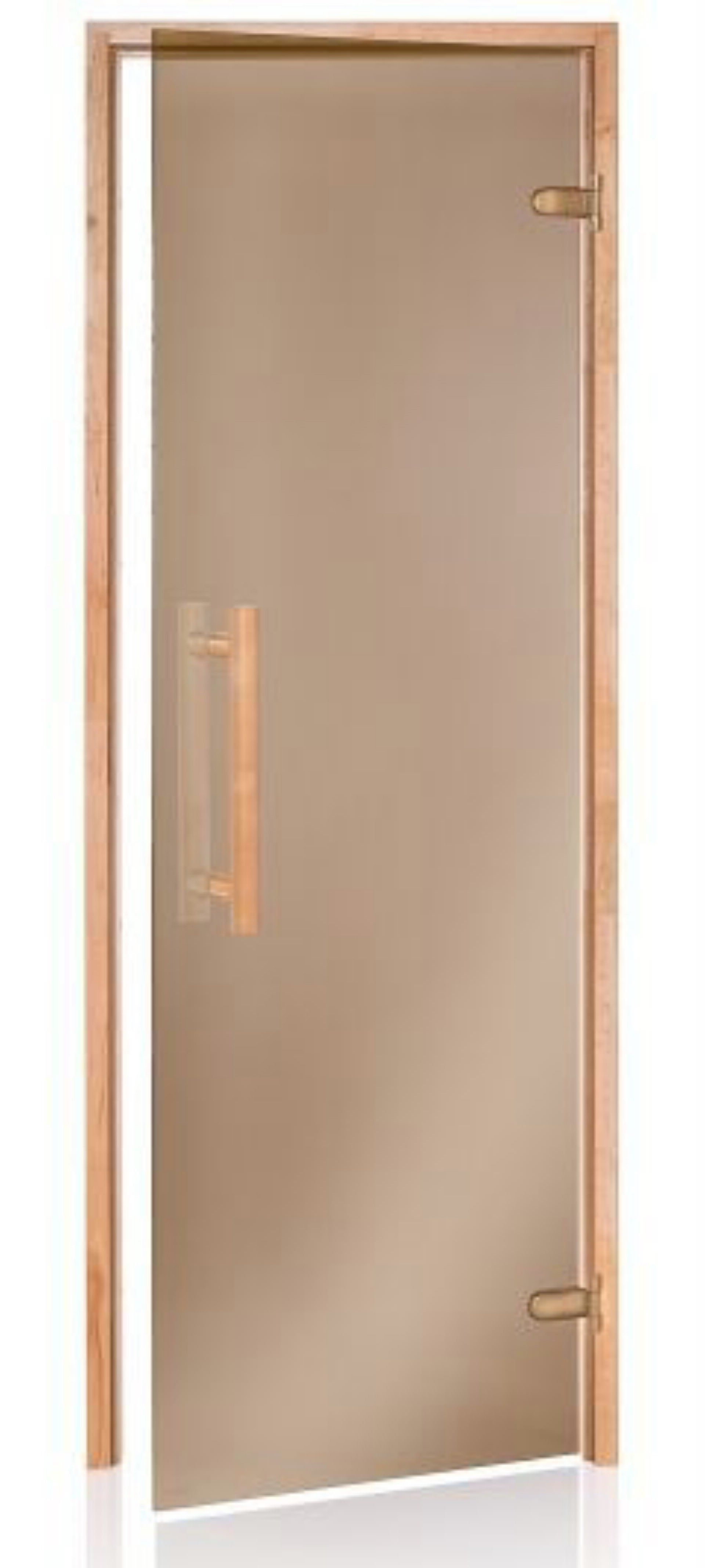 Foto der Hot Orange Saunatür Natural 80x190 cm bronze Fichte