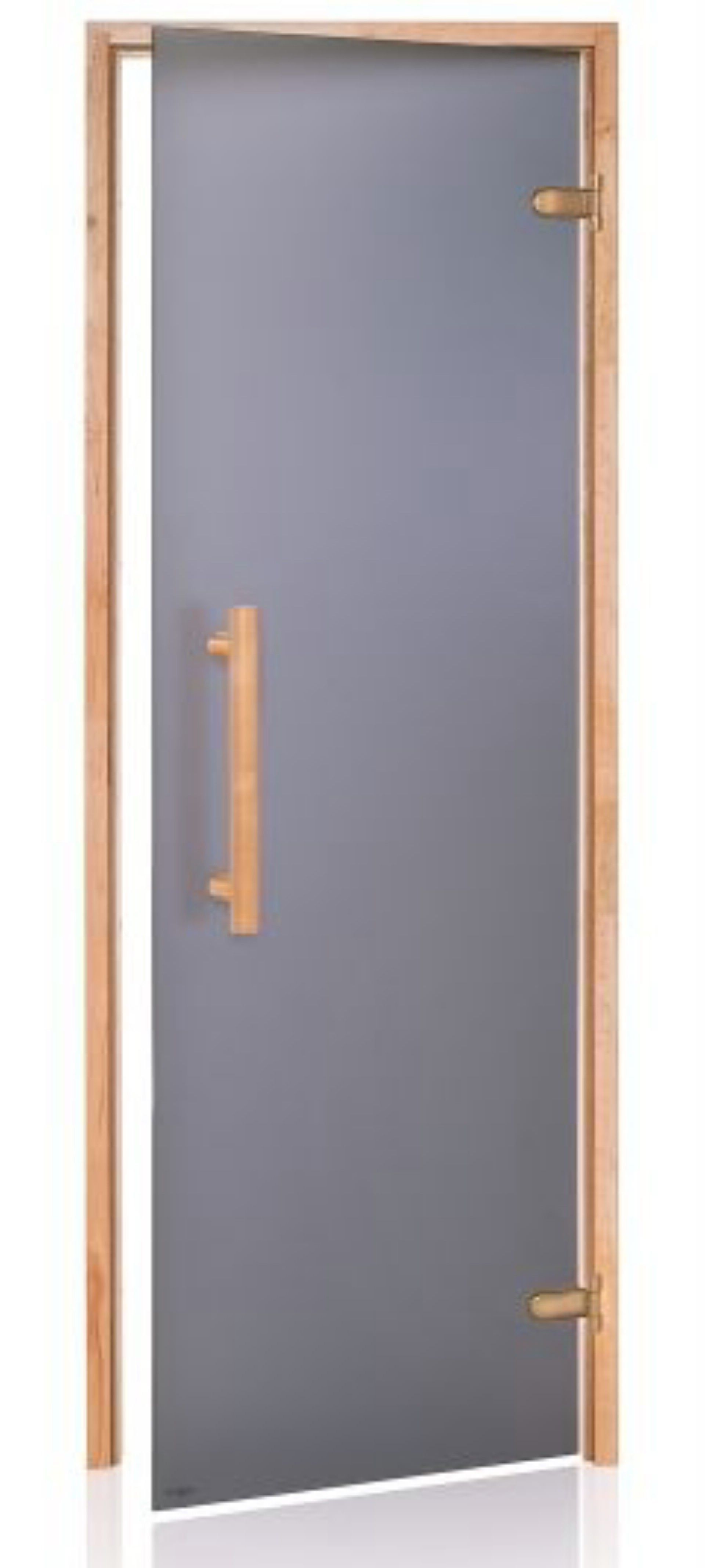 Foto der Hot Orange Saunatür Natural 70x190 cm matt grau Fichte