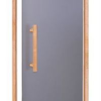 Foto der Hot Orange Saunatür Natural 80x190 cm matte grau Erle