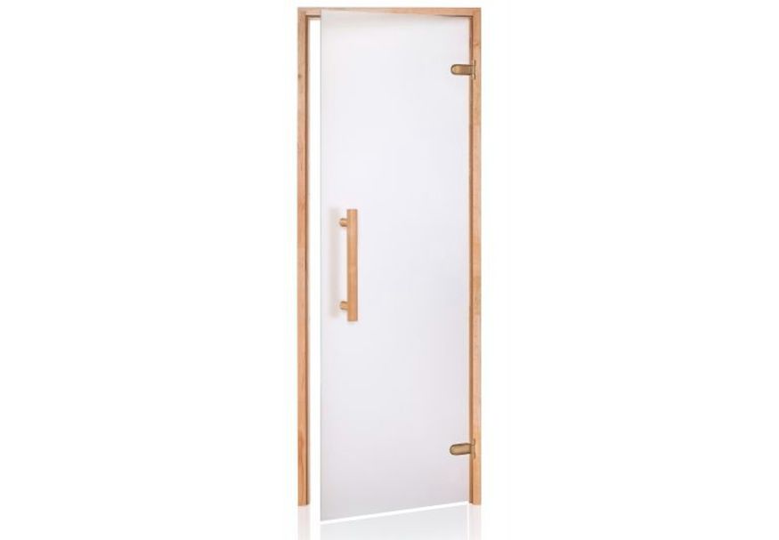 Hot Orange Saunadeur Natural 80x210 cm, melkglas elzen Foto van Hot Orange Saunadeur Natural 80x210 cm, melkglas elzen