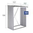 Foto van Biohort Woodstock 150 Metalen Houtopslag Zilver Metallic