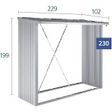 Foto van Biohort Woodstock 230 Metalen Houtopslag Zilver Metallic