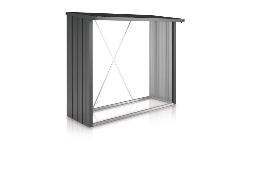 Biohort Woodstock 230 Metalen Houtopslag Donkergrijs Metallic Foto van Biohort Woodstock 230 Metalen Houtopslag Donkergrijs Metallic