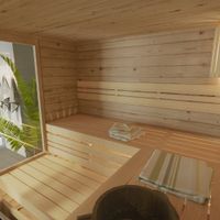 Foto van Azalp Massieve hoeksauna Eva Optic