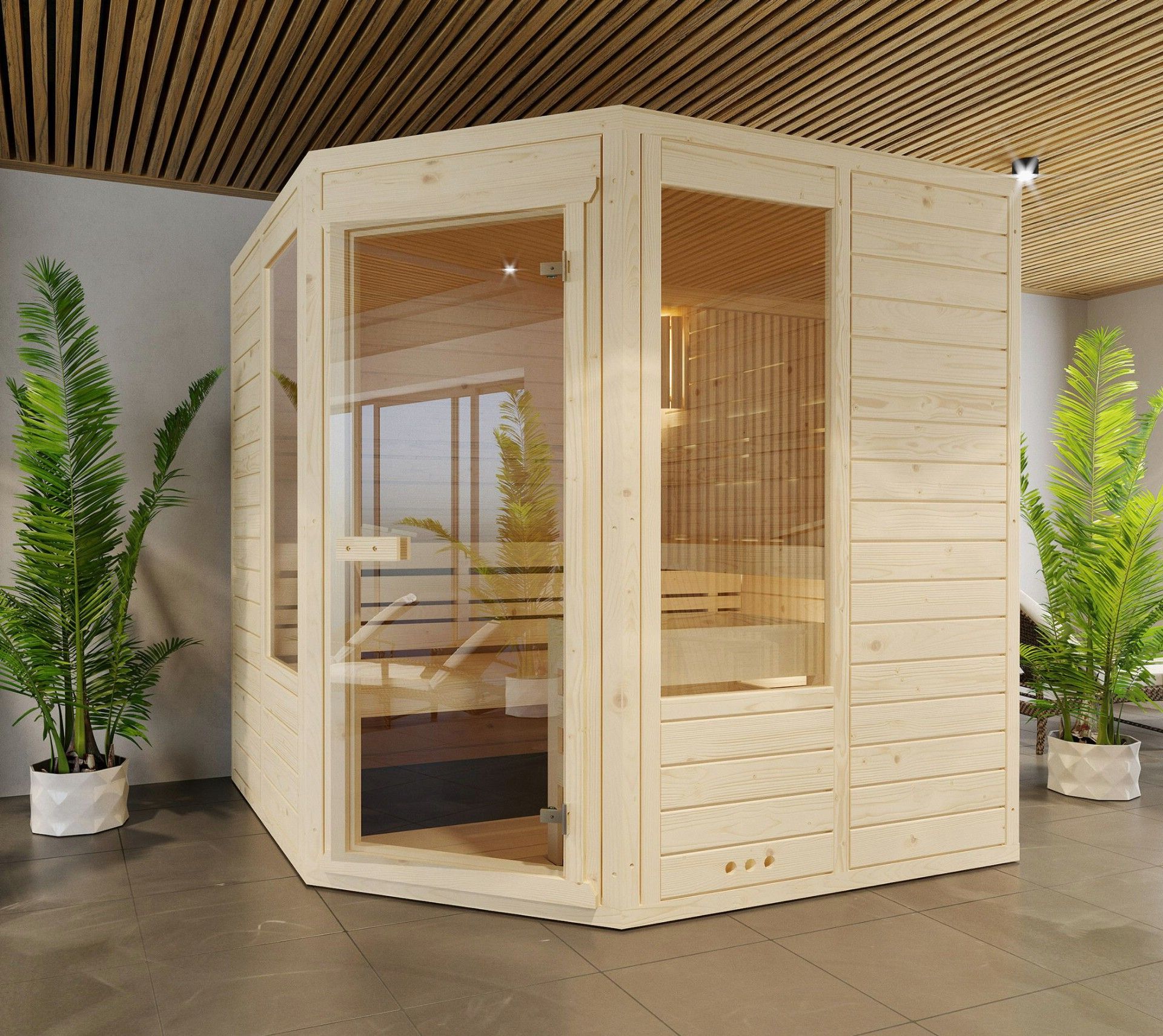 Foto der Azalp Eck-Massive Sauna Eva Optic