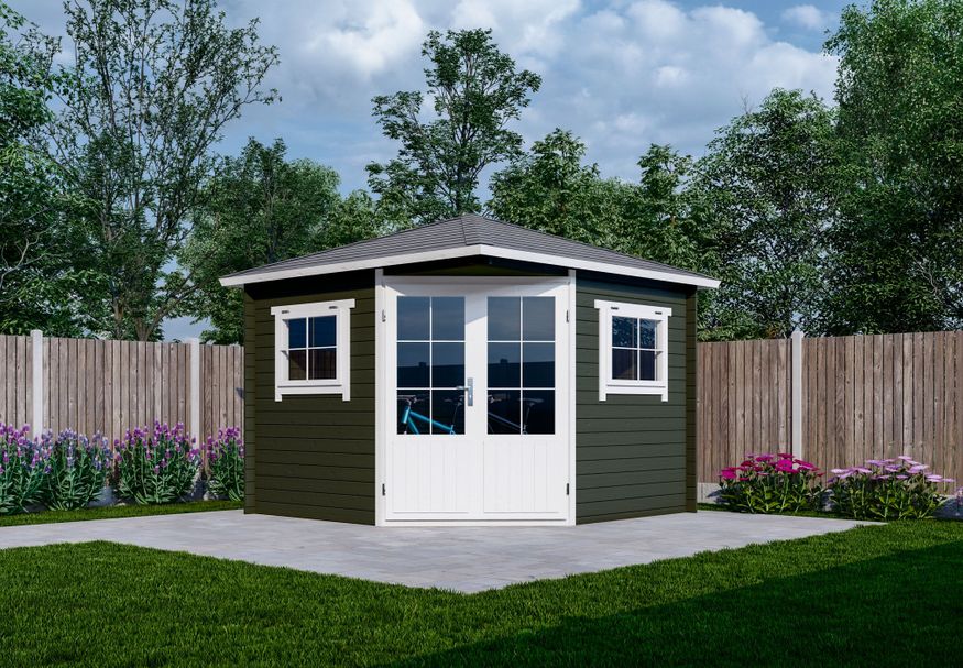 Interflex Blockhütte 3055 K - exterieur gecoat Foto von Interflex Blockhütte 3055 K - exterieur gecoat