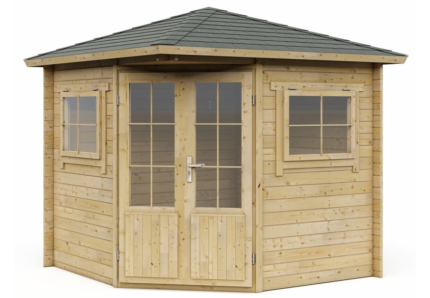 Interflex Blockhütte 2555 Plus - Imprägniert Foto von Interflex Blockhütte 2555 Plus - Imprägniert