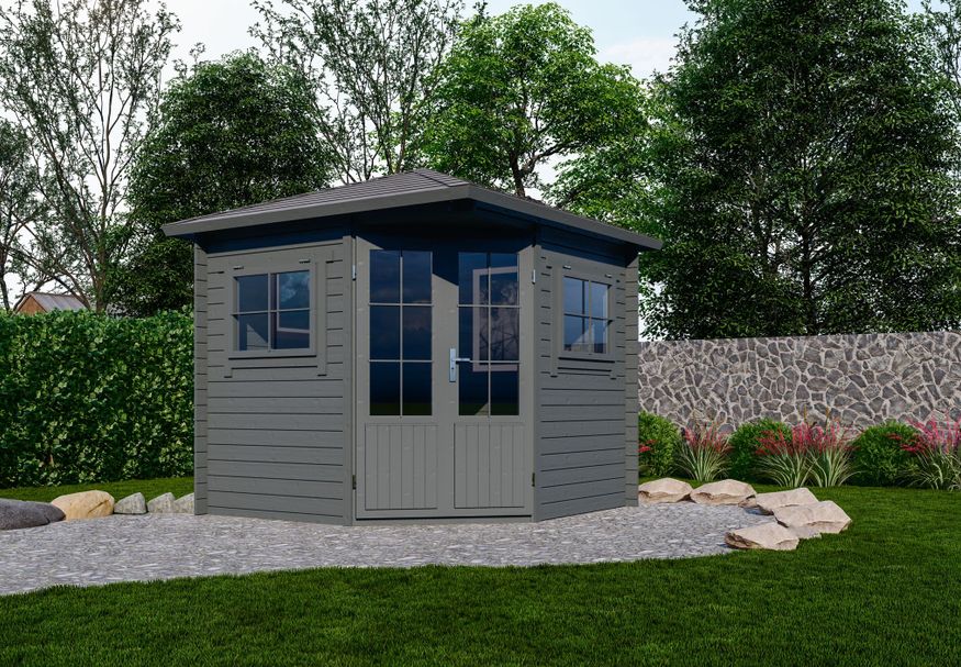 Interflex Blockhütte 2555 Plus - exterieur gecoat Foto von Interflex Blockhütte 2555 Plus - exterieur gecoat