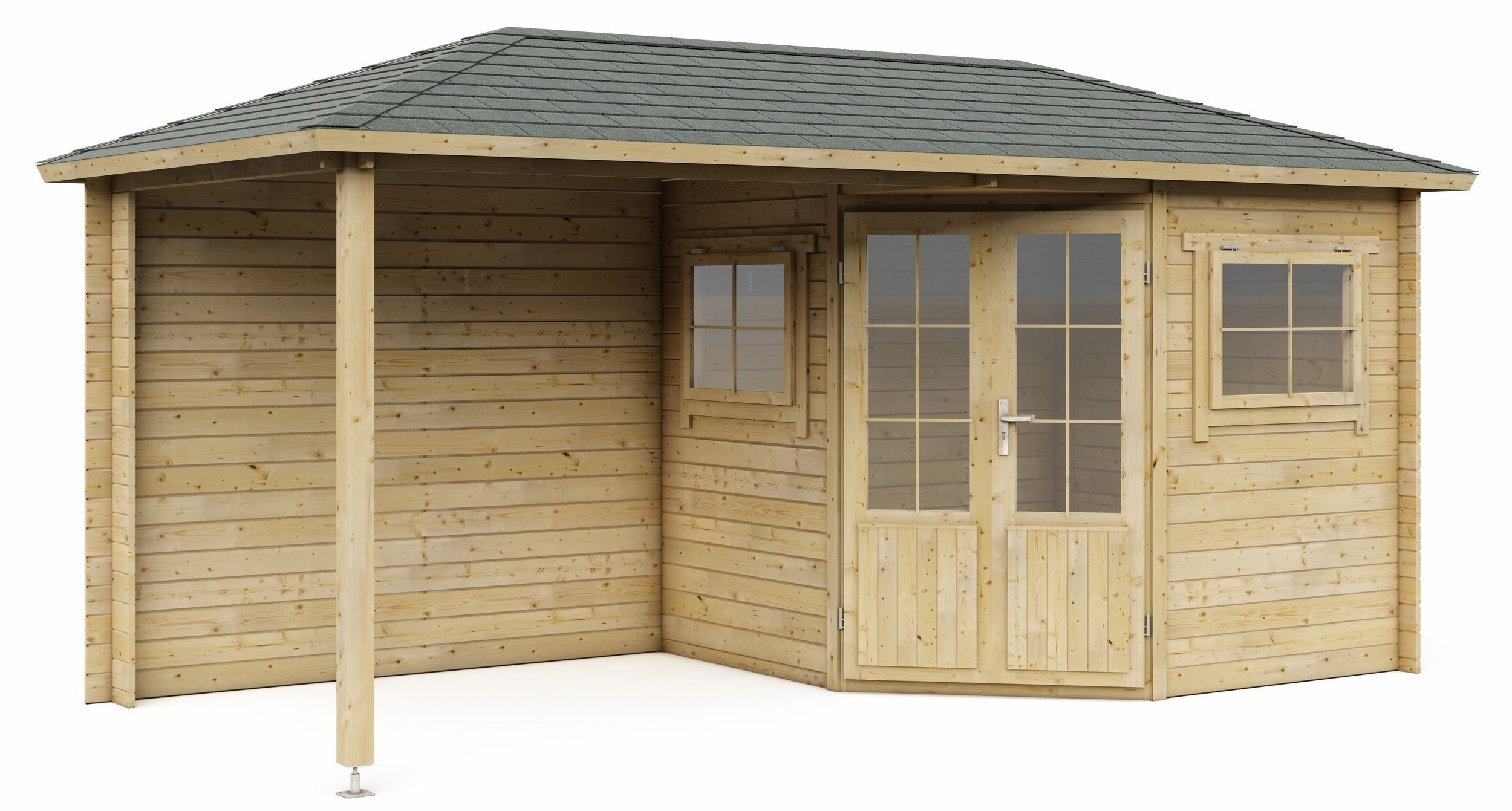 Foto der Interflex Blockhütte mit terrasse 2555 Z Plus - Imprägniert