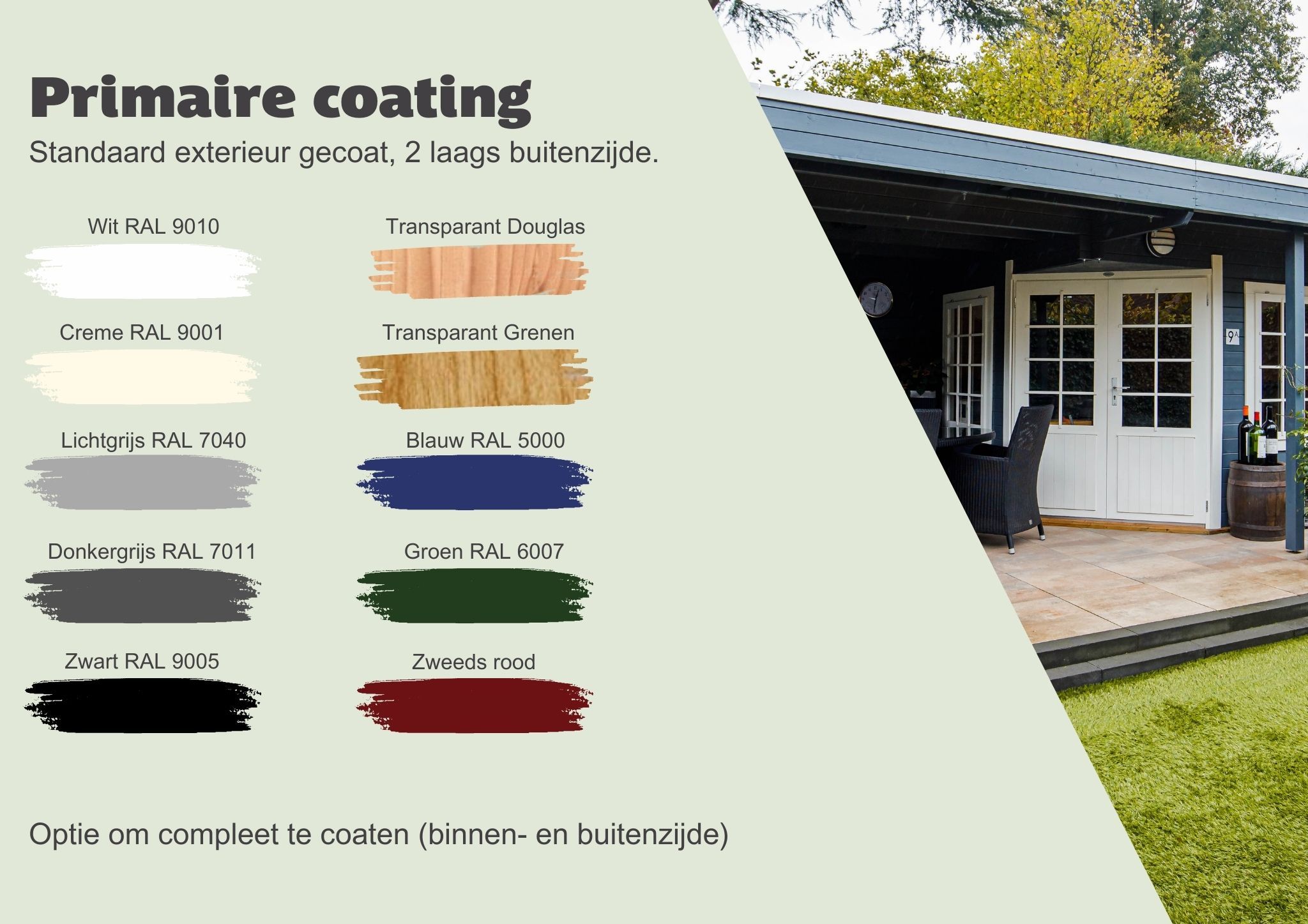 Foto van Interflex blokhut met overkapping 2555 Z Plus - exterieur gecoat