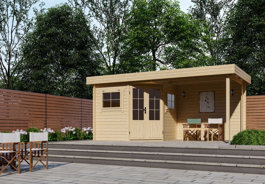 Interflex Blockhütte mit terrasse 2556 Z Plus Foto von Interflex Blockhütte mit terrasse 2556 Z Plus