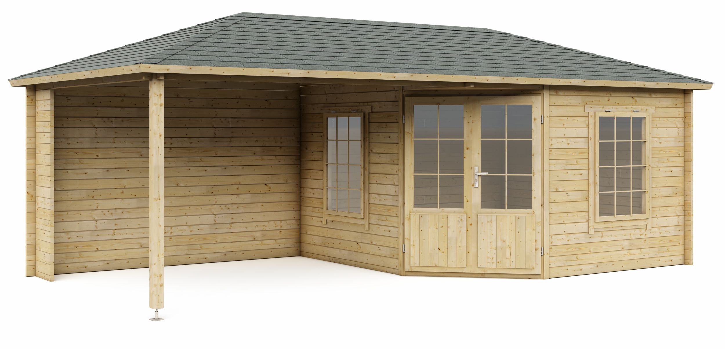 Foto der Interflex Blockhütte mit terrasse 3555 Z Plus - Imprägniert