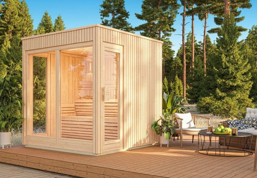 Foto van Azalp Royal Class buitensauna Ihana 203x176 cm