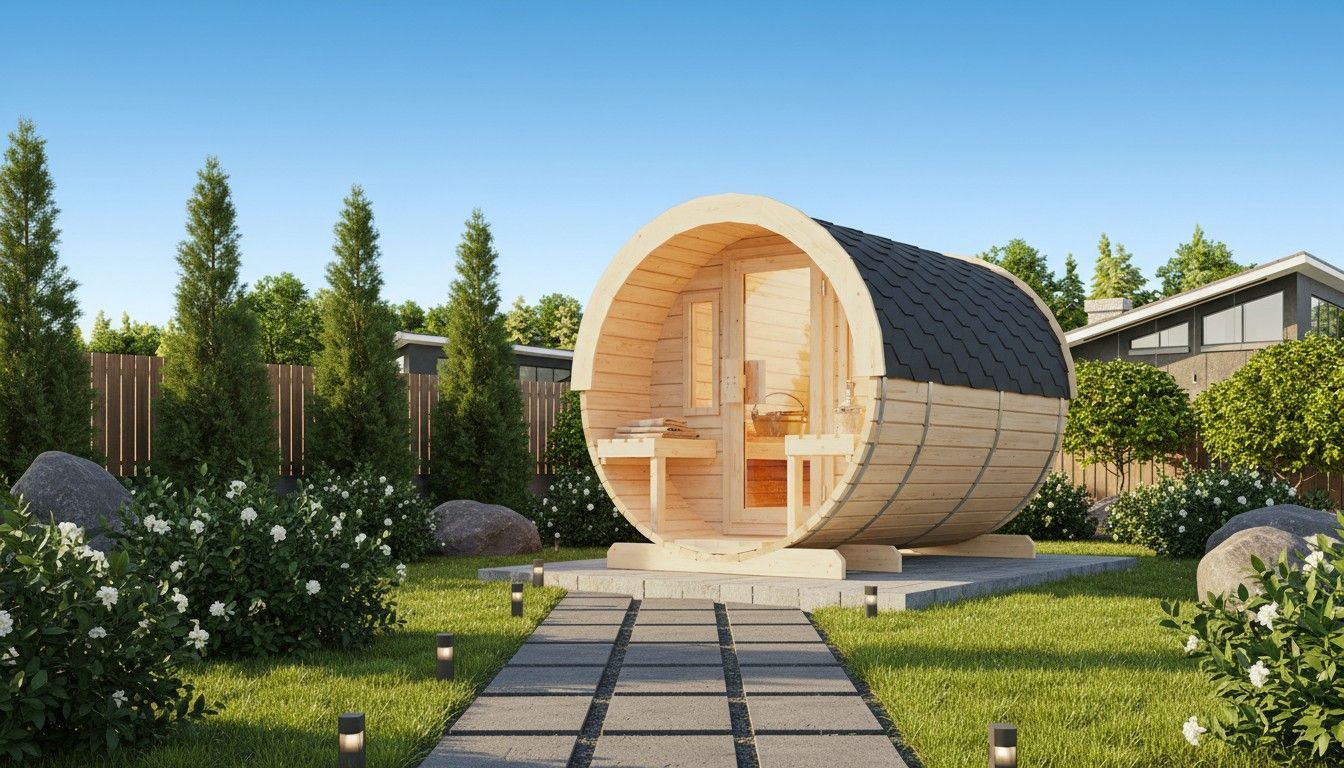 Foto der Ilogreen Fasssauna Max