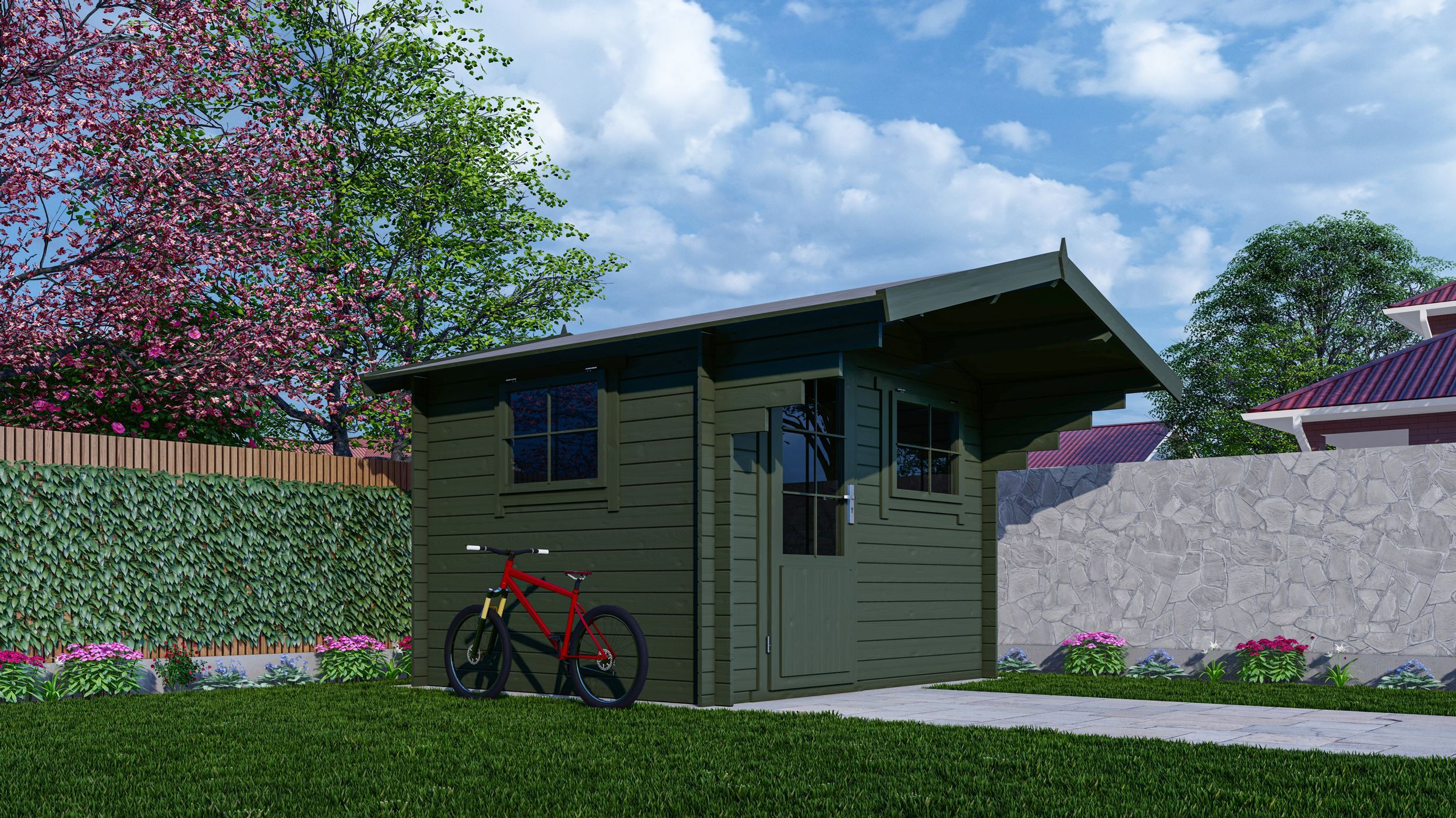 Foto der Interflex Blockhütte 3026 - gestrichen